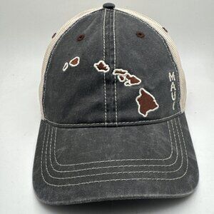 Maui Hawaii Hat Cap Hawaii Map Adjustable OSFA Mesh
